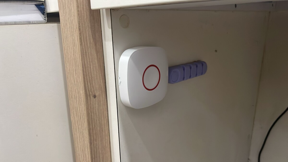 Panic button installed on site for workplace emergency alert