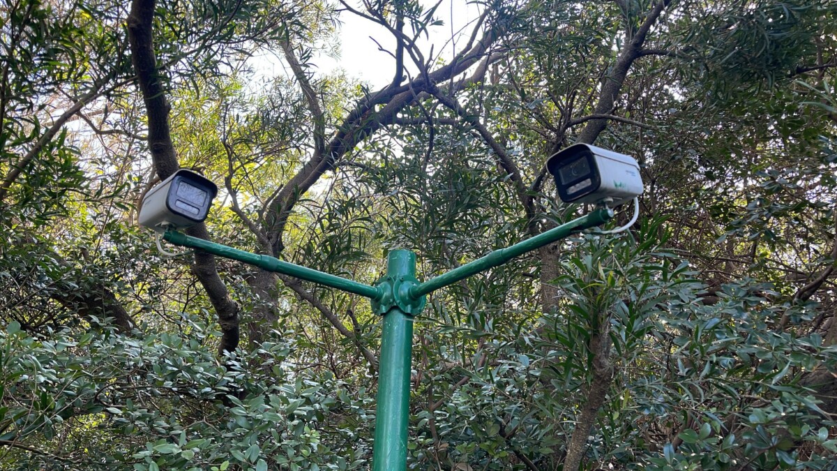 CCTV camera installed on customised pole for outdoor construction site in Singapore