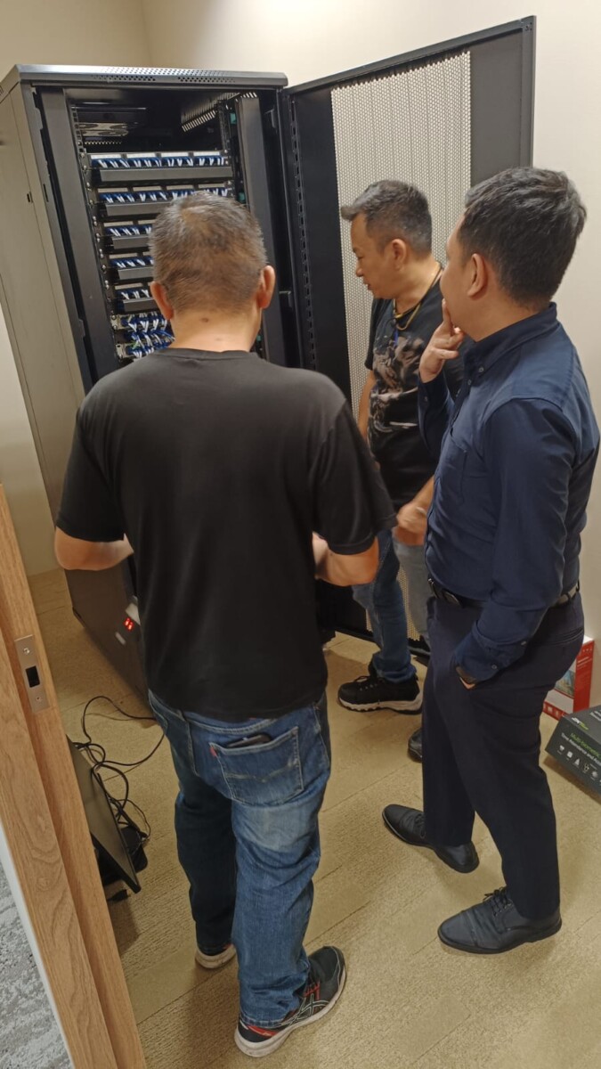 Security system wiring arranged by an engineer during office installation